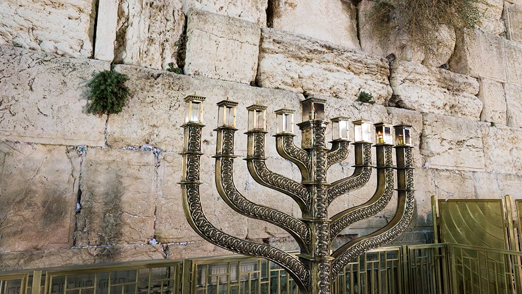 Menorah for Hanukkah in Jerusalem