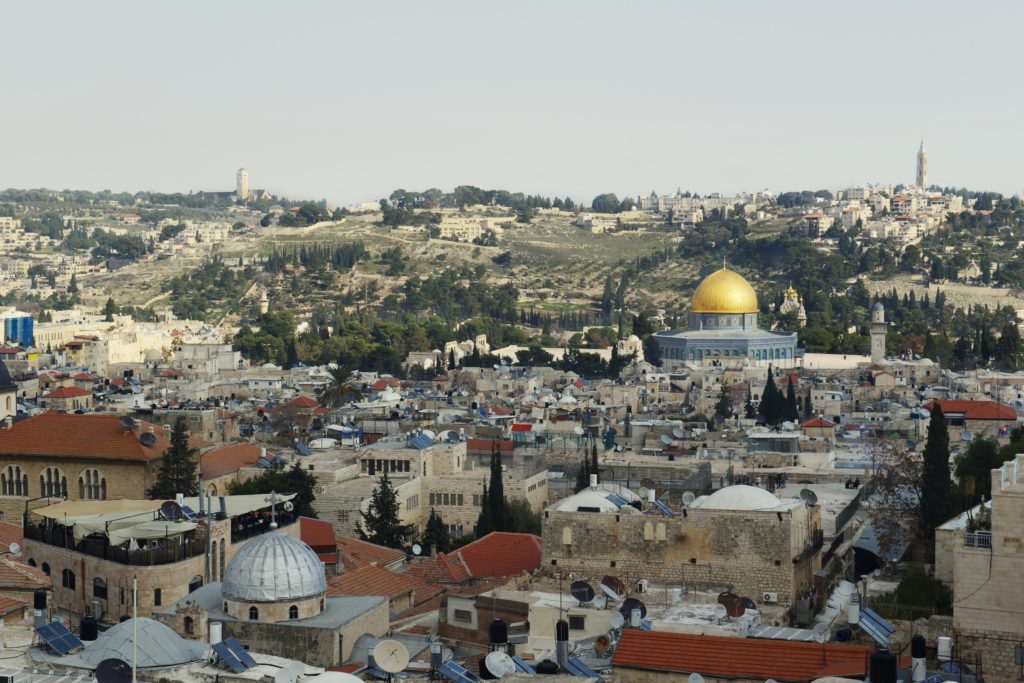 view of the temple mount facing the mount of olives